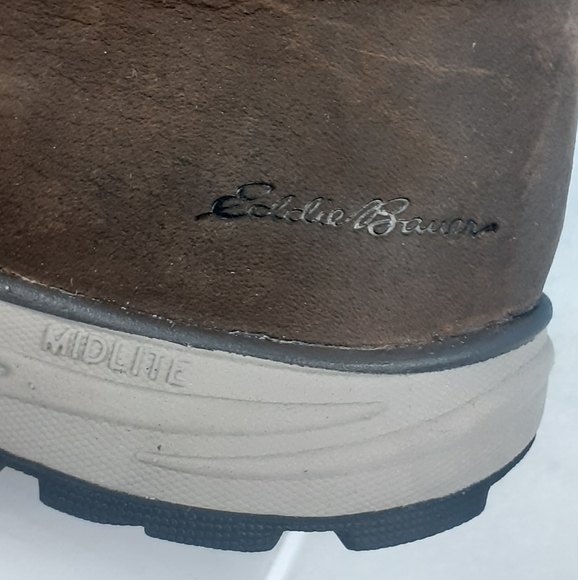 Eddie Bauer Lodge Fur trim Lined Snow Winter boot WATERPROOF LEATHER w7.5 AS NEW - Picture 4 of 16
